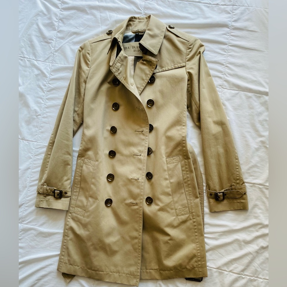 Burberry Beige Double-Breasted Trench Coat